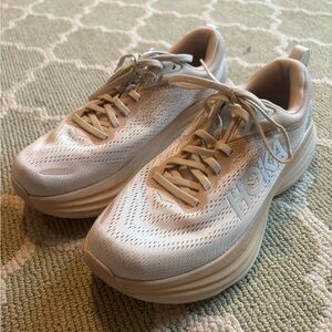 HOKA bondi 8 Women's Cream Running Shoes size 7.5